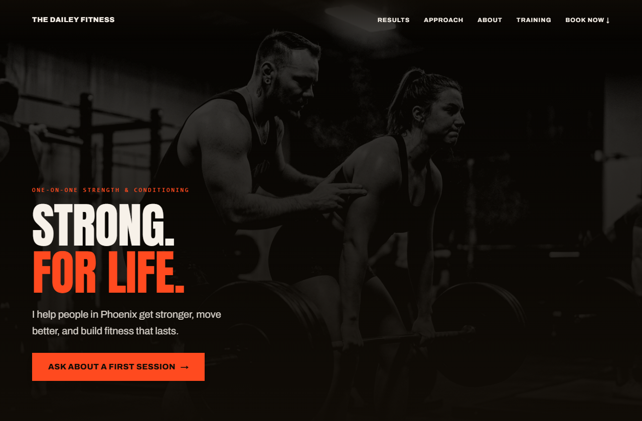 The Dailey Fitness website, built by esad.studio